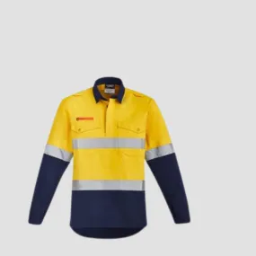 YELLOW/NAVY FLAME WORKWEAR SPLICED SHIRT